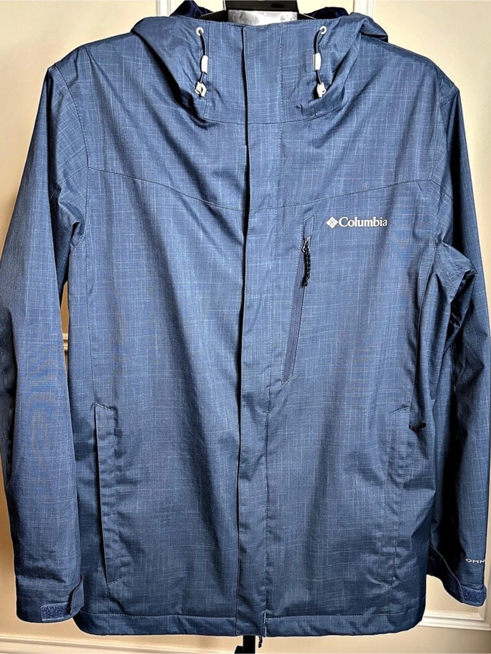 Columbia Men’s Omni-Tech Waterproof Blue Rain Jacket or Wind-Breaker.